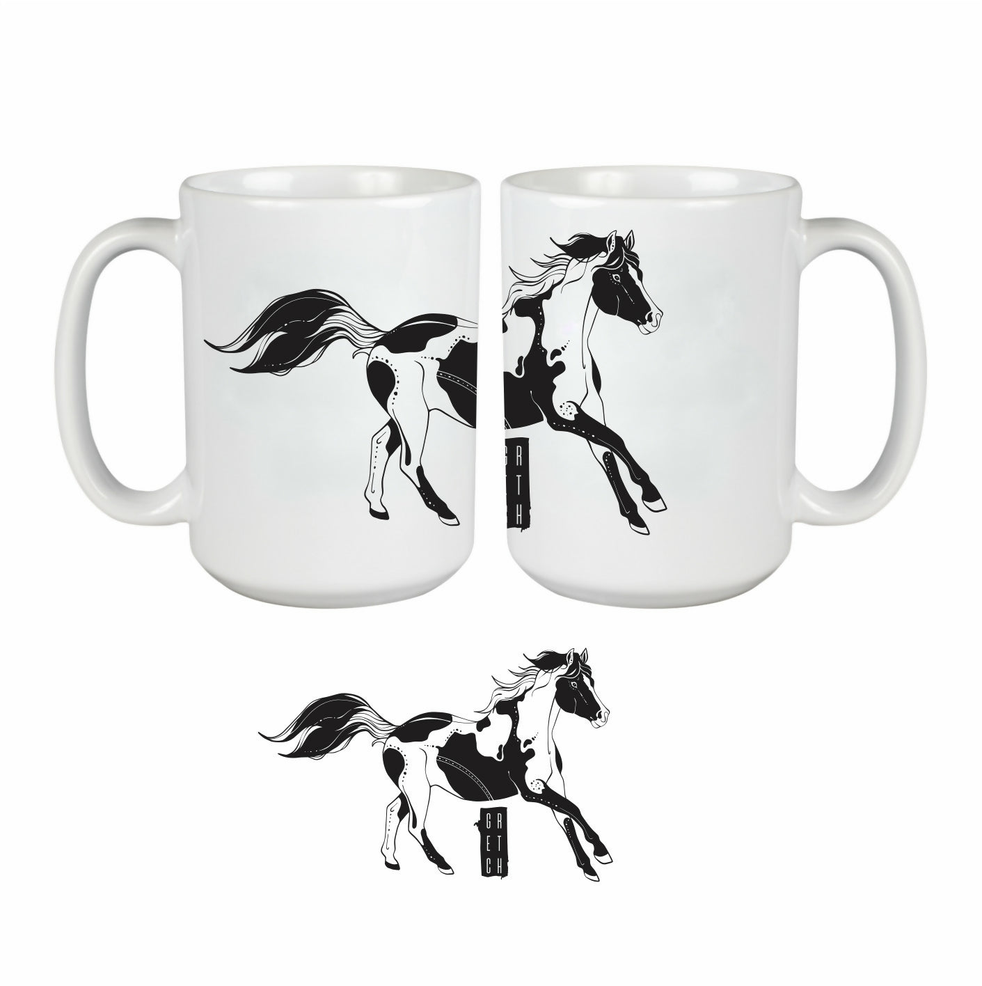 Pinto Horse Mug - 15oz Mug (GRETCH)