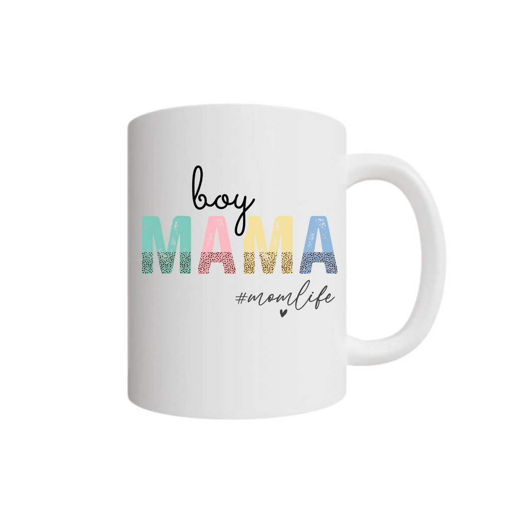 Boy Mama Colorful #momlife Mug