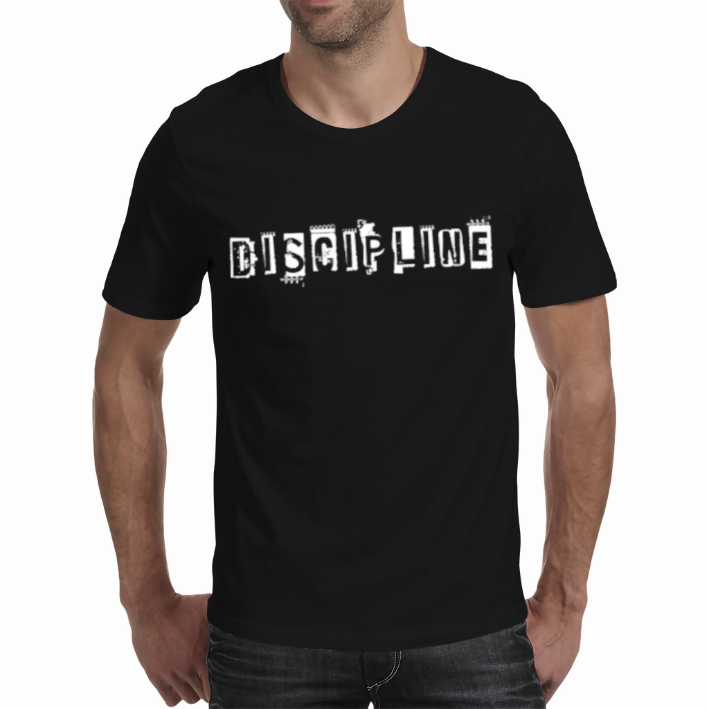 DISCIPLINE-Mens Black T-shirt (Moretega)