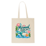 Mermaid Mode On - Cotton Canvas Tote Bag (Dust & Bloom)