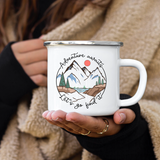 Adventure Awaits Let's Go Find It Camping Mug