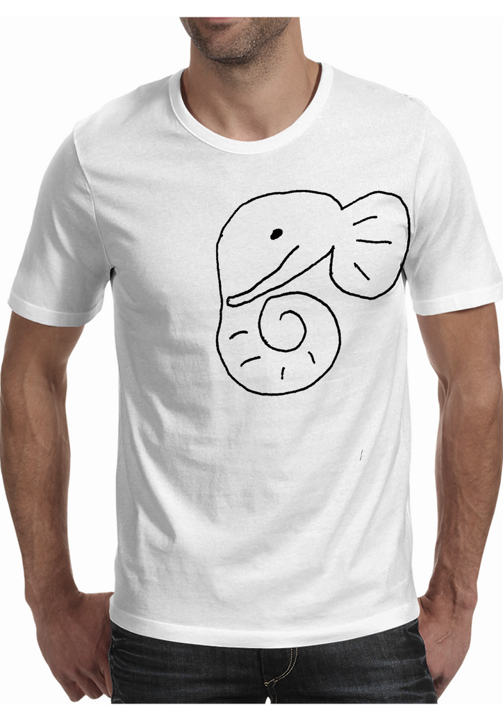 Lila the elephant-Men’s white shirts (The Hero shop)