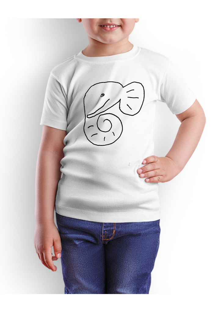 Laila the Elephant-Kids white shirts (The Hero shop)