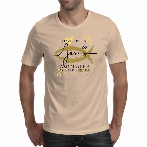 Fishing and Jesus - Men's T-shirt (Cici.N)