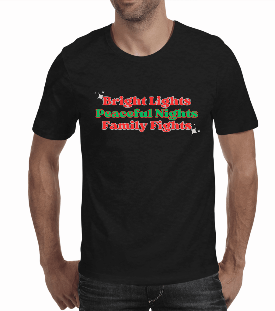 Funny Christmas Tees | Bright Lights Family Fights (Men)