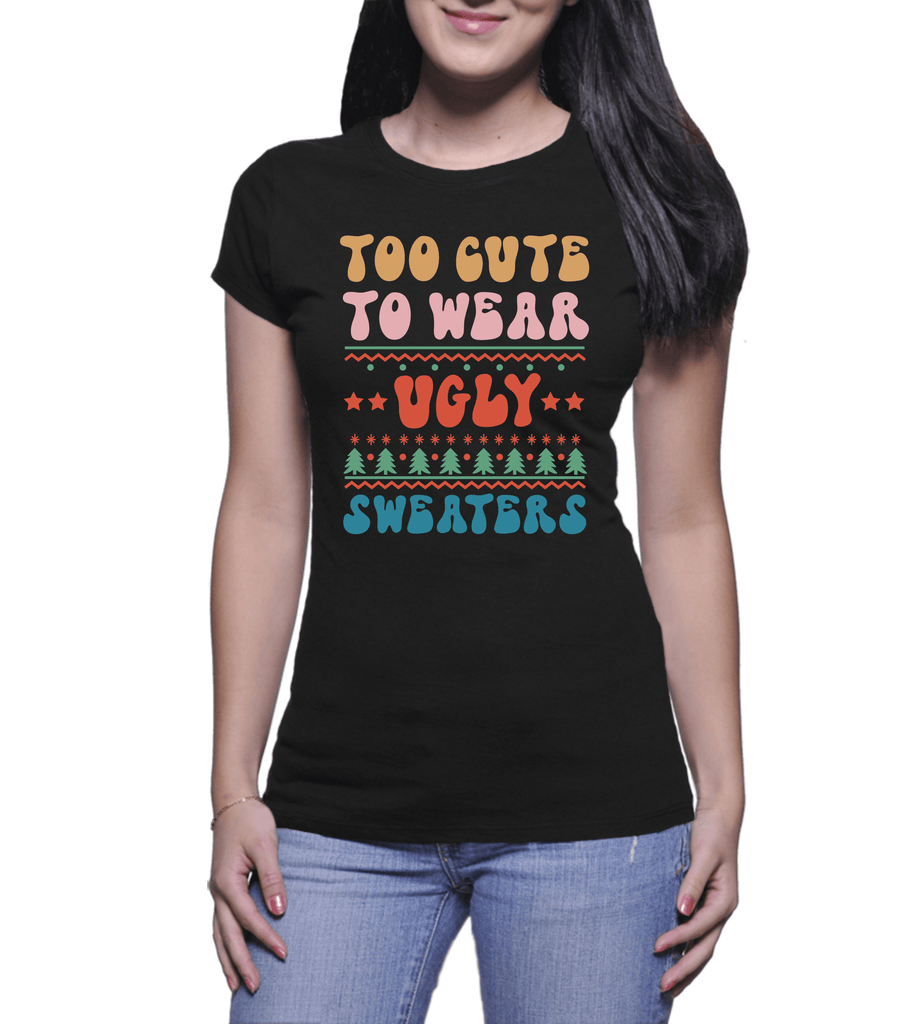 Funny Christmas Tees | Cute Ugly Sweater (Ladies)