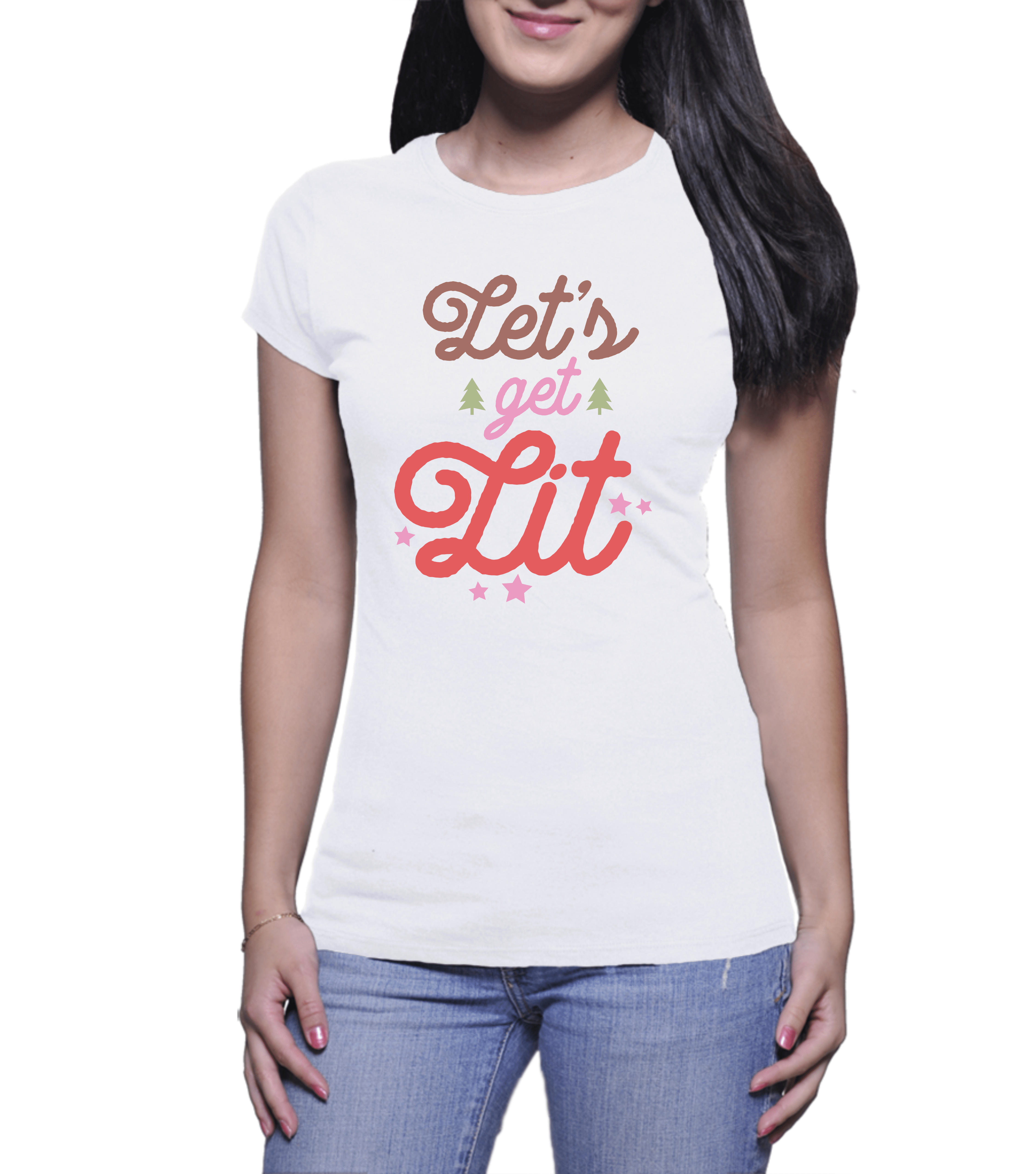 Funny Christmas Tees Let s Get Lit Ladies