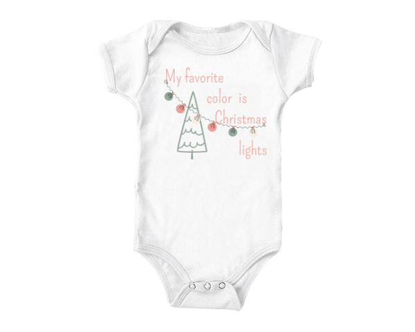 Christmas Onesies | My Favorite Color is Christmas Lights (baby onesies)