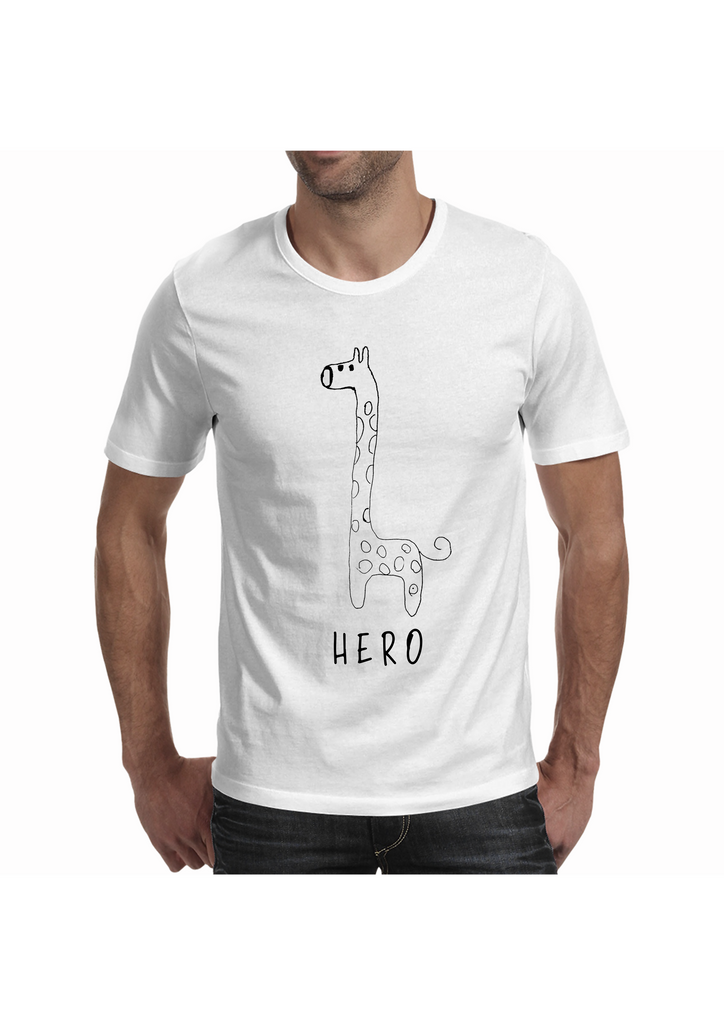 Gerry the giraffe-Men’s white shirts (The Hero shop)