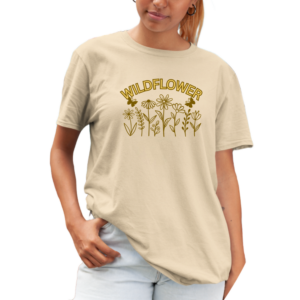 Wildflower - Ladies T shirt - Stone ( CAE STYLE)
