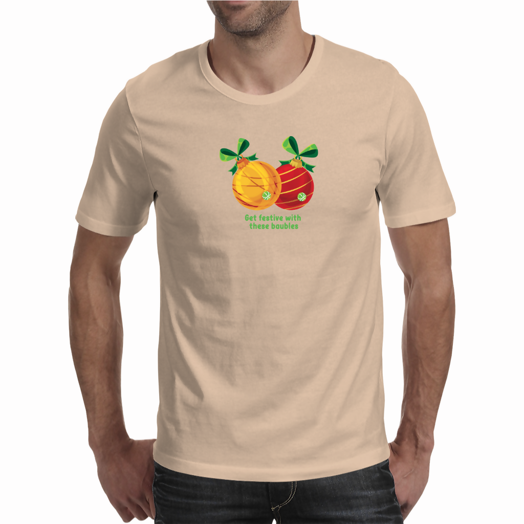Get festive with these baubles (Christmas) - Unisex T-shirt (NovelThredds)