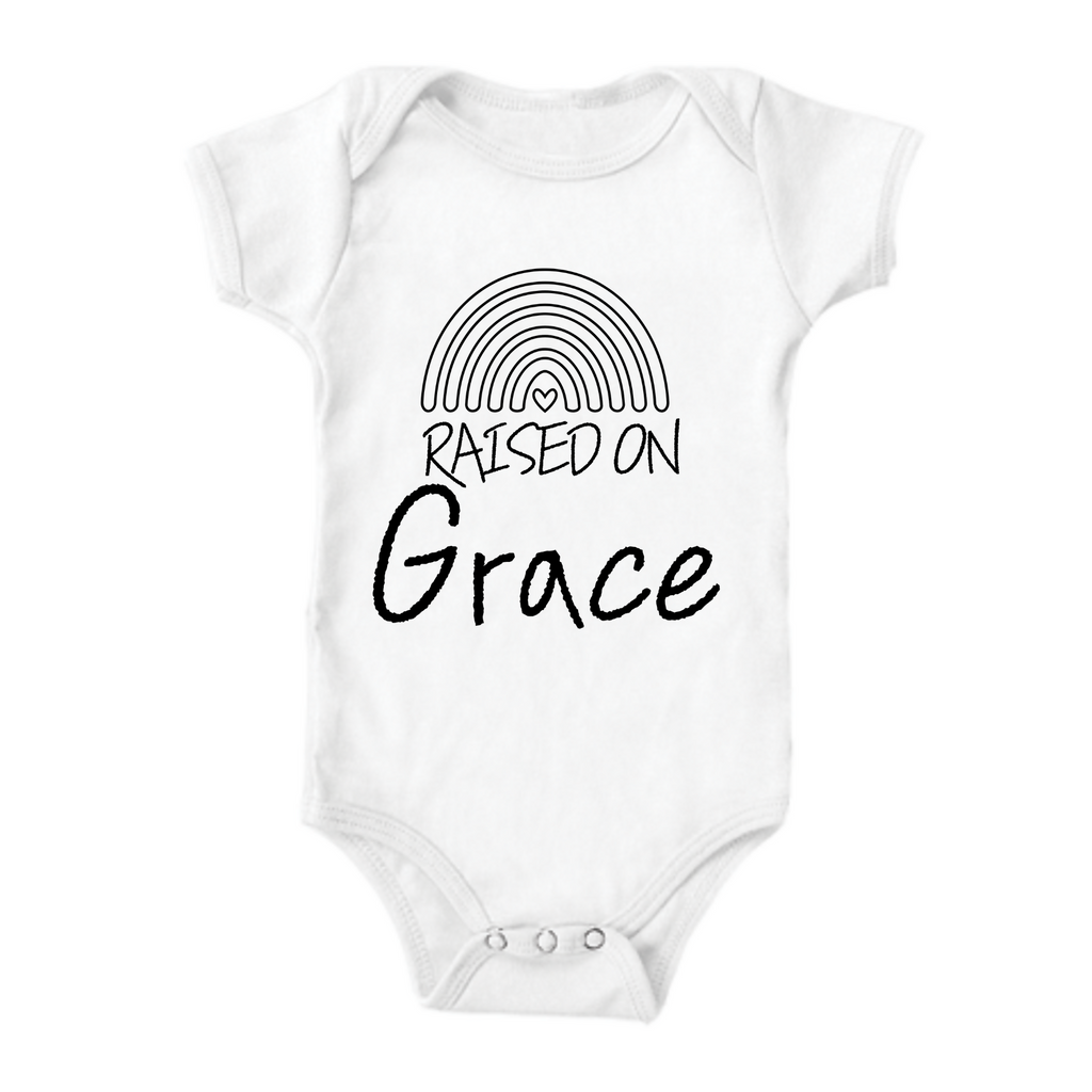 Raised on Grace - Baby Onesie (Rooted in Purpose)