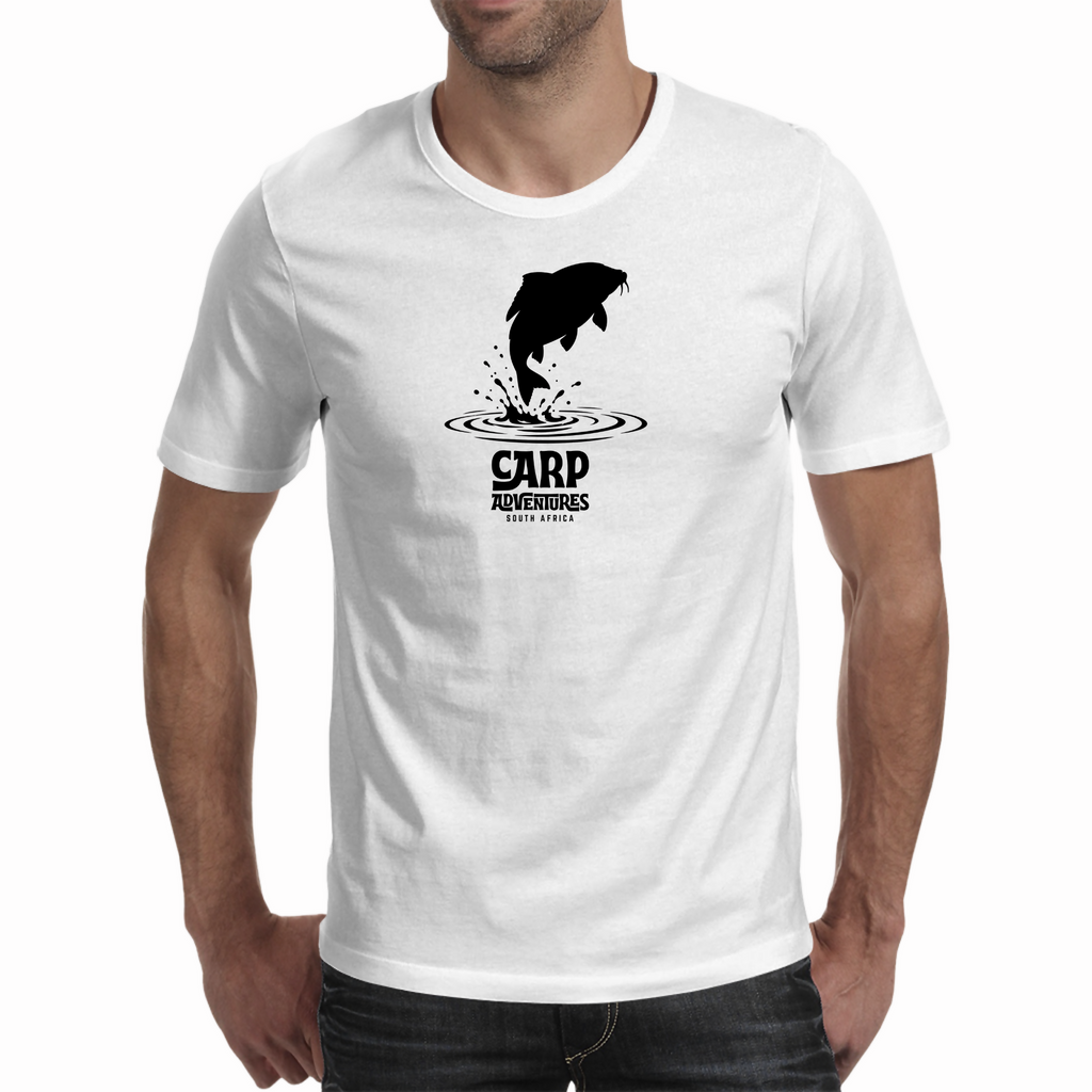 Jumping Carp Black - Men's Tee (Carp Adventures SA)