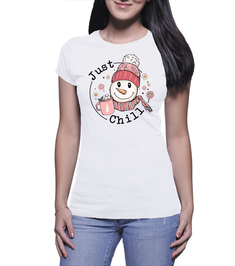 Funny Christmas Tees | Chillin Snowman (Ladies)