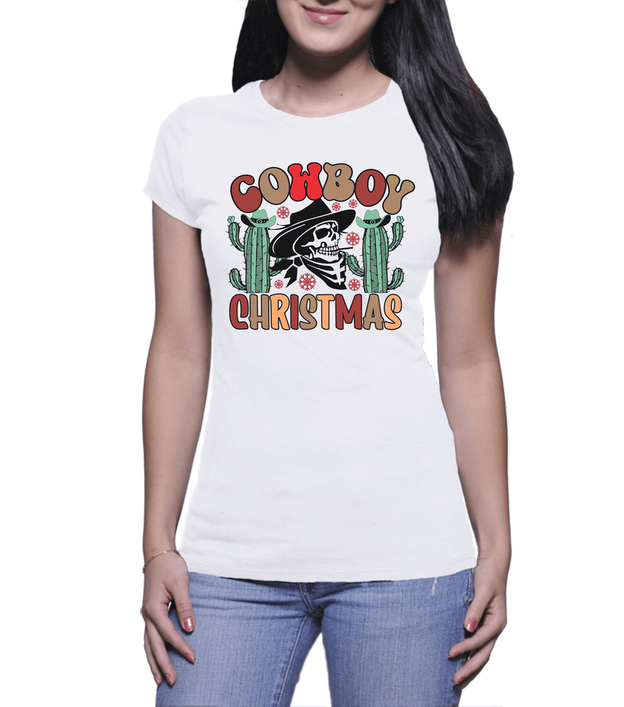 Funny Christmas Tshirts | Cowboy Christmas (Ladies)
