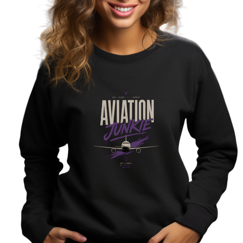 Aviation Junkie - Unisex Sweatshirt - (MidNiteFB)