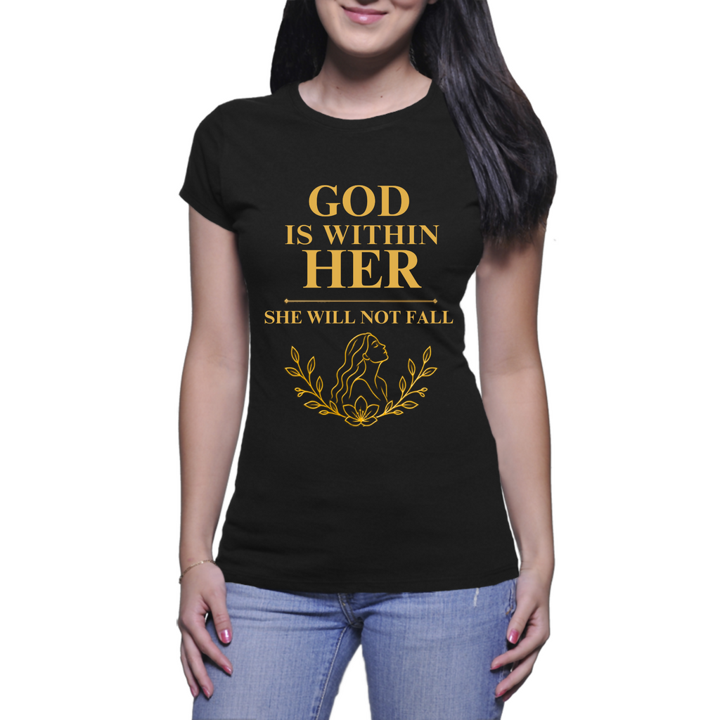 God is within Her - Ladies T-Shirt (Rooted in Purpose)