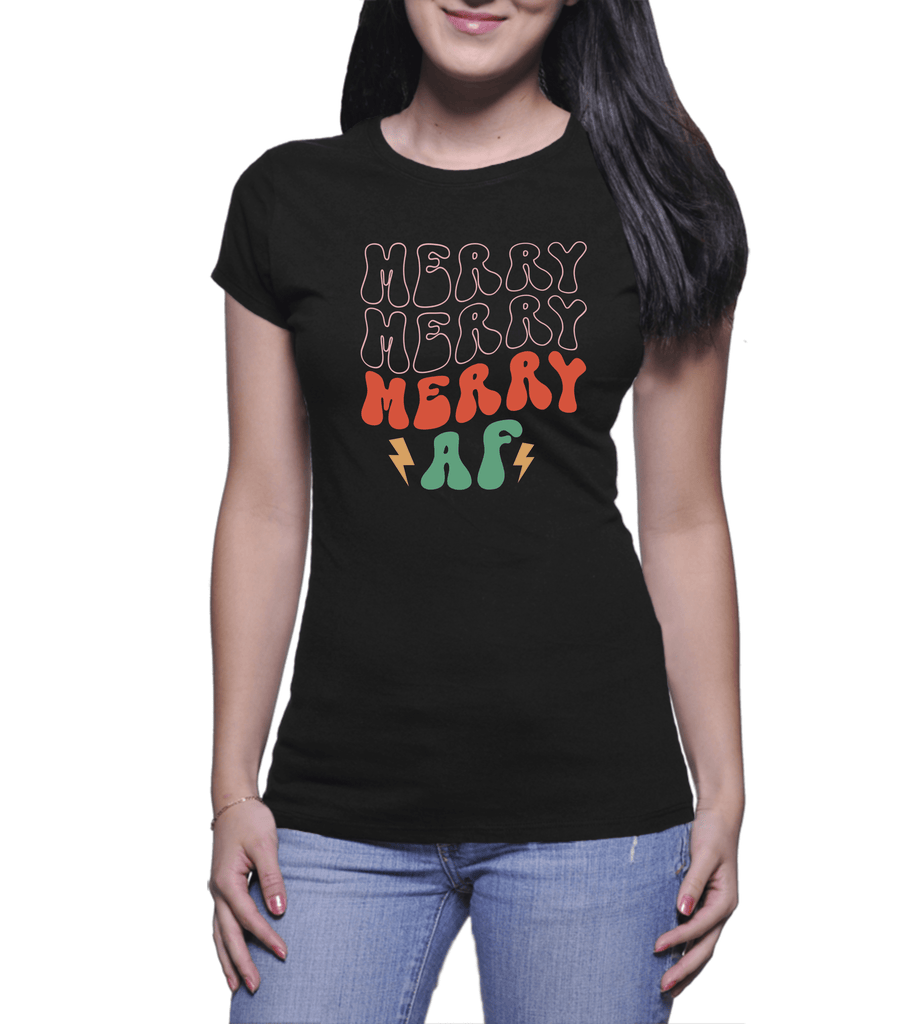 Merry Christmas T-shirts |Merry AF (Ladies)