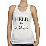 Held by Grace - Ladies Racerback Tank (Rooted in Purpose)