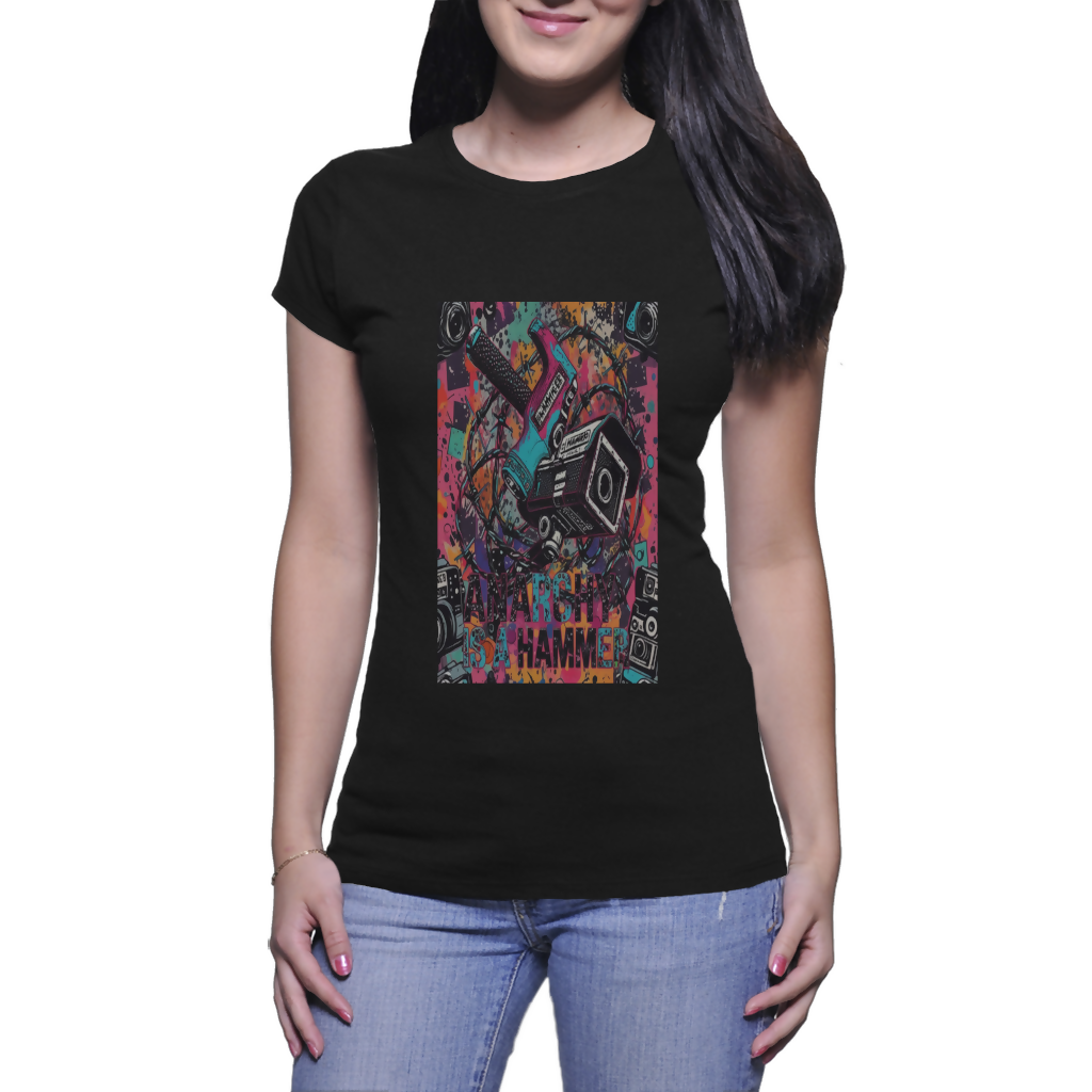 Anarchy is a hammer- Women's Black Shirt (Riotwear SA)