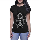 Flaming skull Ladies T-shirt - (Riotwear S.A)