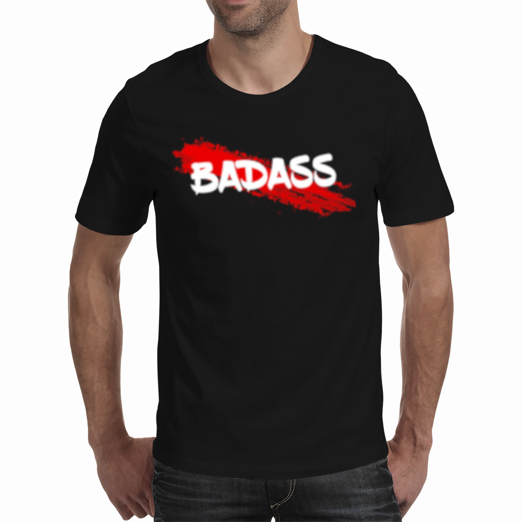 BADASS-Mens Black Tshirt (Moretega)