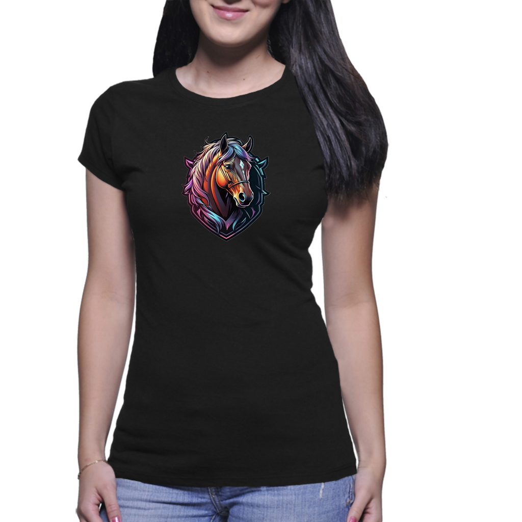 Horse Power 5 - Ladies T-Shirt (ArtzyAi)