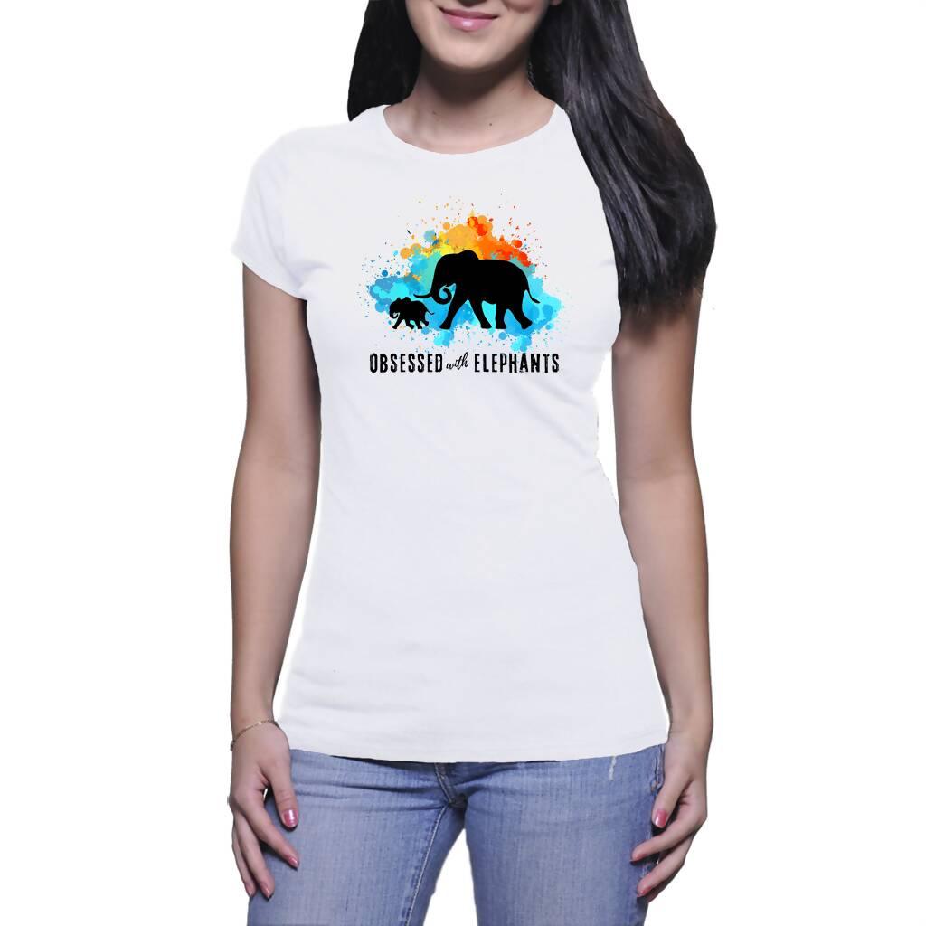 Obsessed with Elephants - Ladies T-shirt (Wild and Precious by Carina)