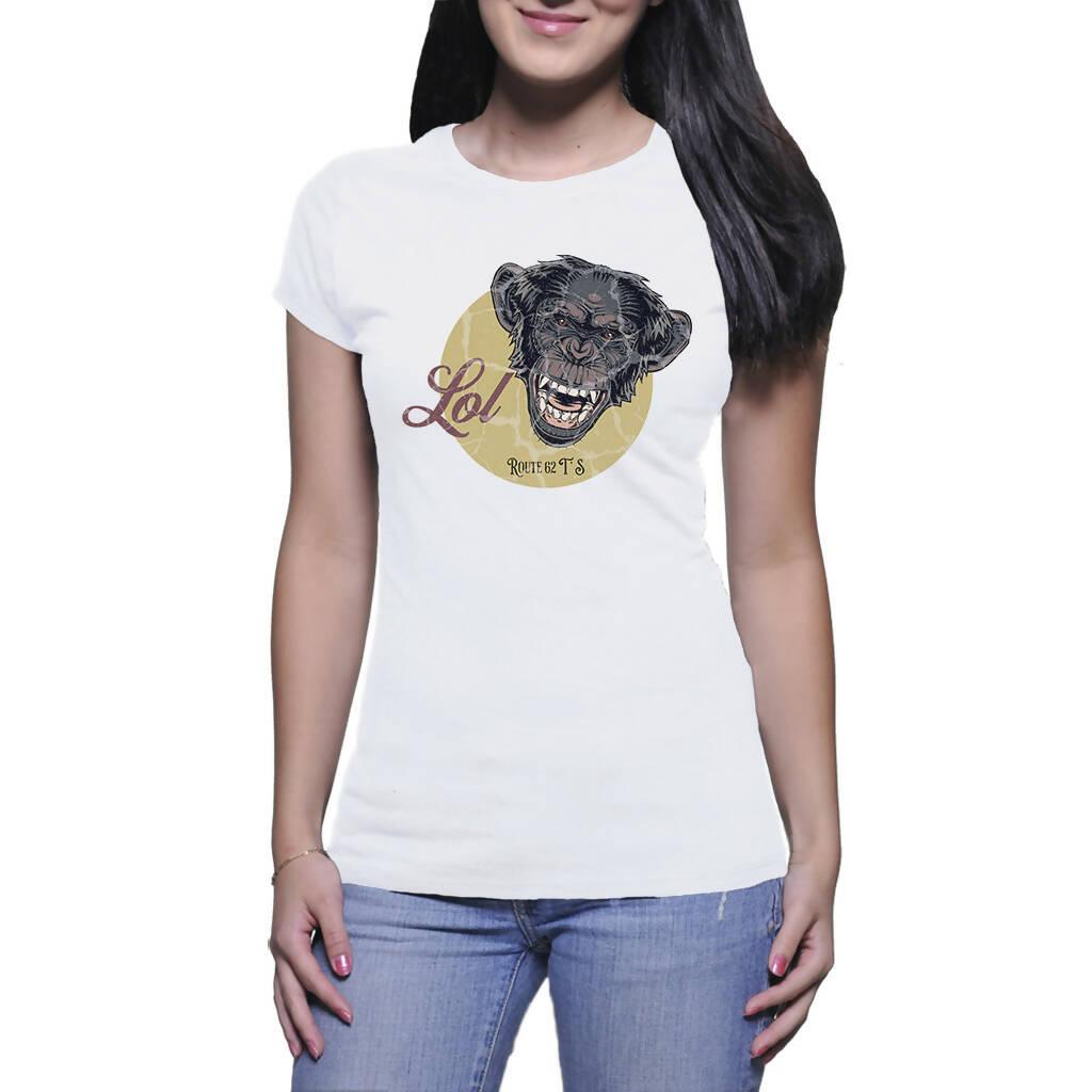 LOL - Laughing Chimp - Ladie's T - Shirt ( Route 62 T' S )