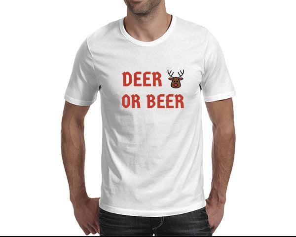 Funny Christmas Tshirts | Deer or Beer (Men)