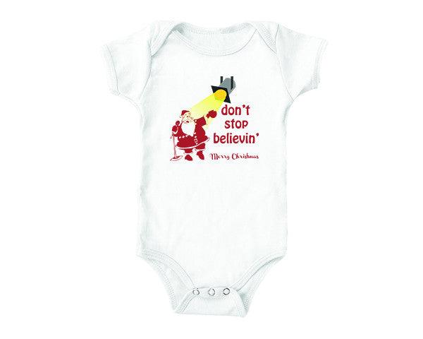 Funny Christmas Onesies| Don't Stop Believing (baby onesies)