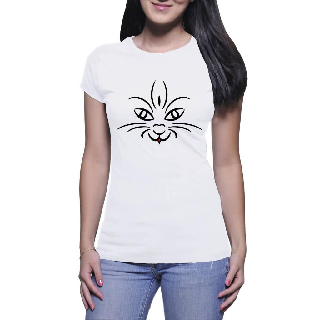 Whiskers - White Lady's T-Shirt (Sparkles)
