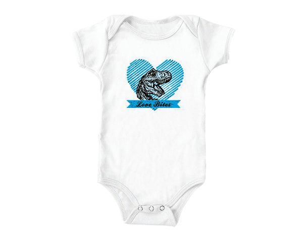 Love Bites Blue (baby onesies)