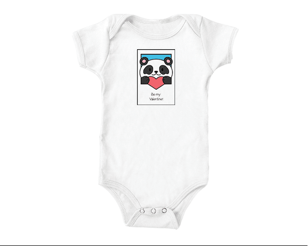 Panda Valentine (baby onesies)