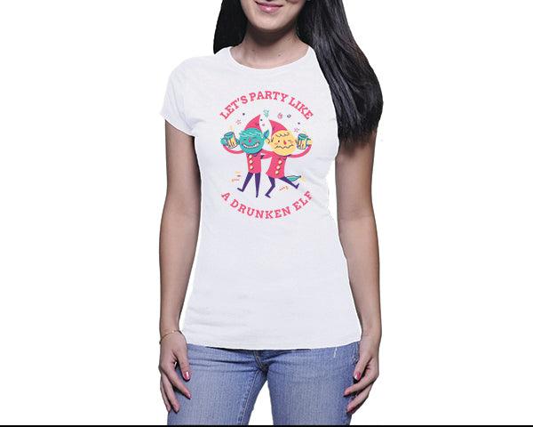 Naughty Christmas Tees | Party Like an Elf (Ladies)