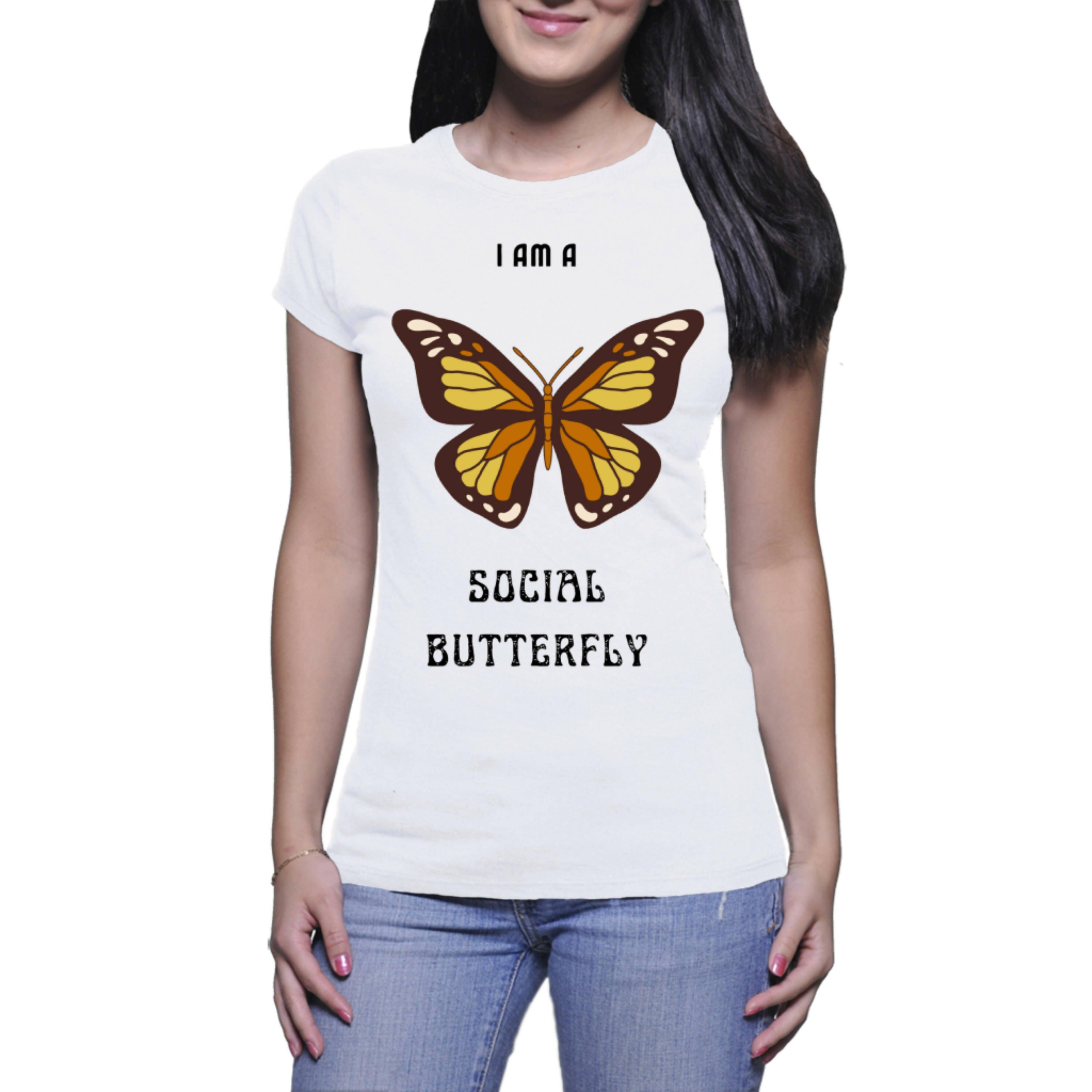 Social Butterfly - Ladies T-shirts (Clothes Minded Art)