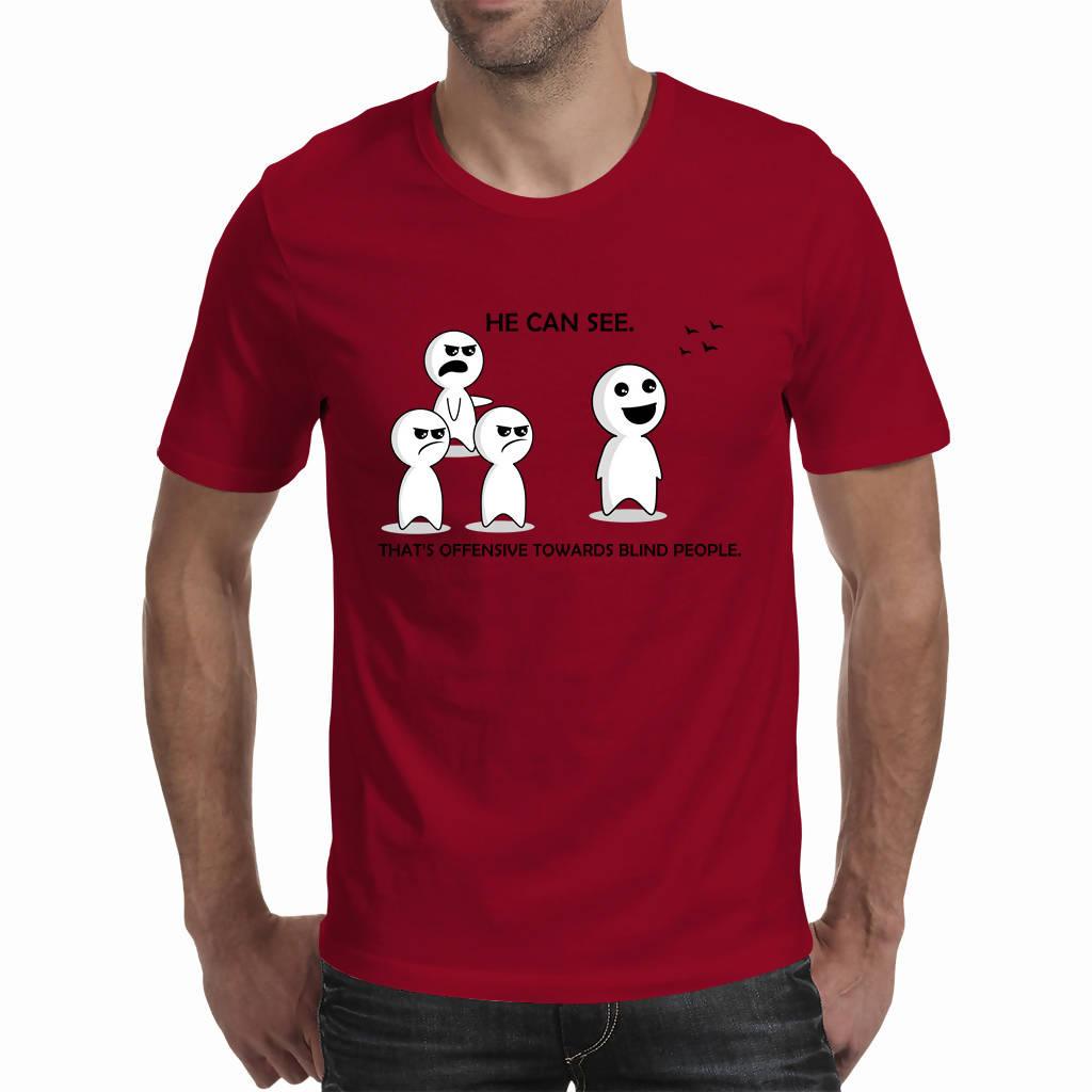 He sees - light colors - Men's T-shirts (Random'ish Visual Designs)