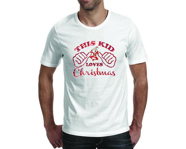 Funny Christmas Tshirts | This Kid Loves Christmas (Men)