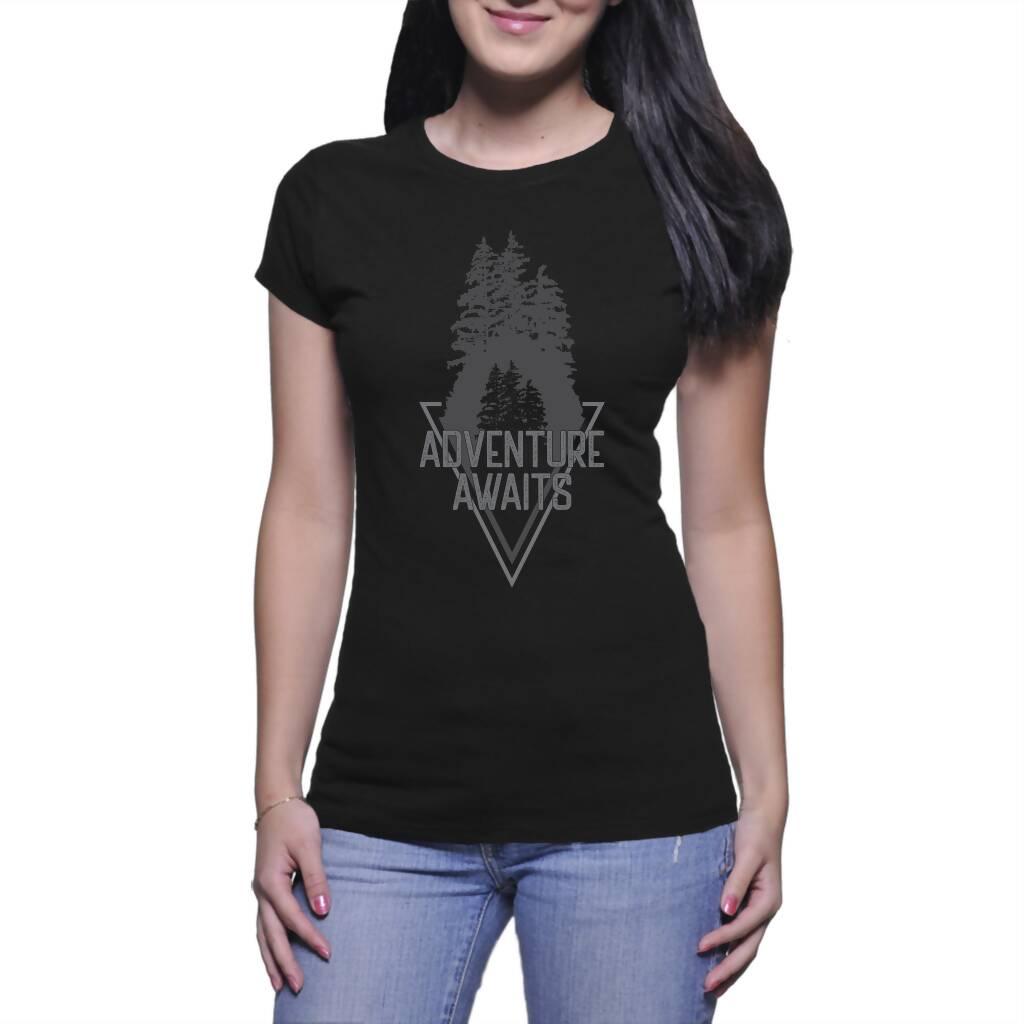 Adventure Awaits Women - Ladies T-shirt (Gemstone Designs)