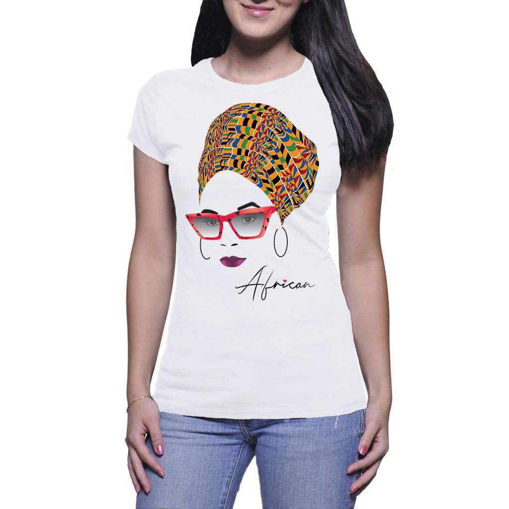 African Kente AfroQueen A3 Ladies T-shirt (PAGAwear)