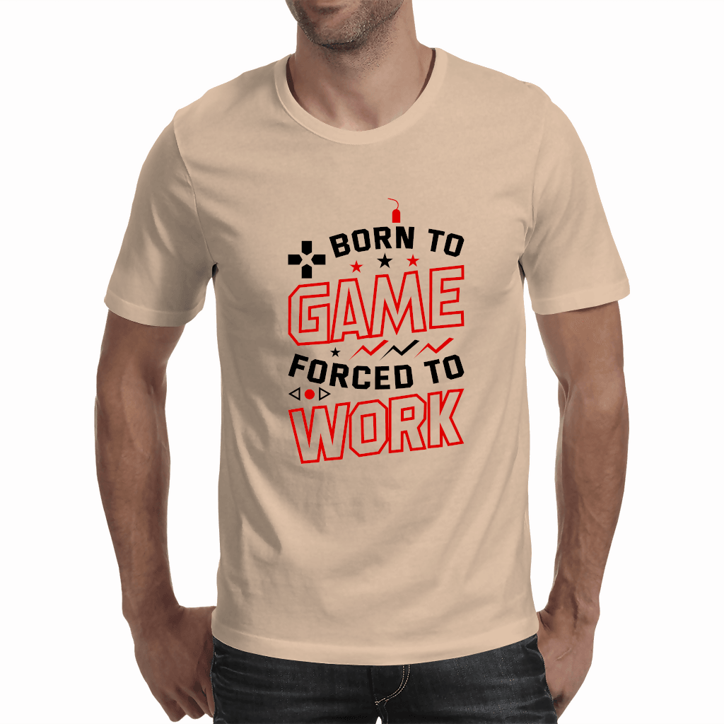 Born To Game, Forced to Work (Black Red) - Men's T-Shirts (Shirt Shack)