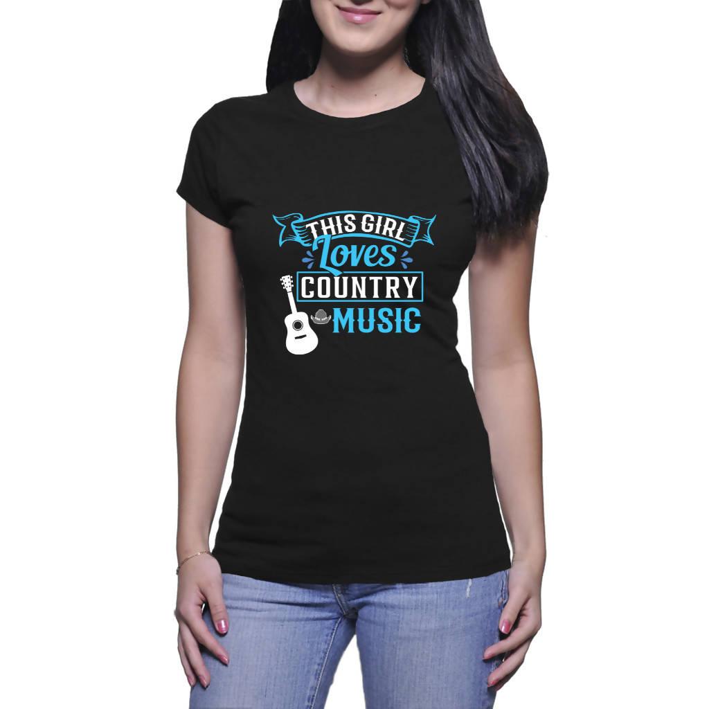 This Girl Loves Country Music - Lady's T-Shirt (Sparkles)