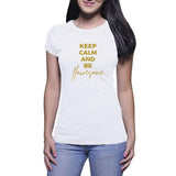 Keep Calm and Be Flawesome - Ladies Crew T-Shirt (abigailk.com)