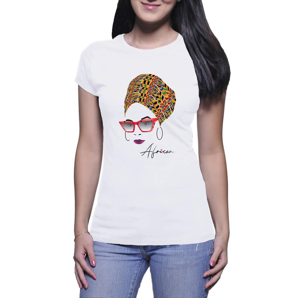 African Kente AfroQueen A4 - Ladies T-shirt (PAGAwear)