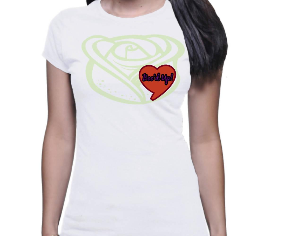 Rose and Hearts boo'd up-women's T-shirt (Krazi Mogul)