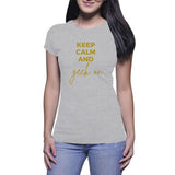 Keep Calm and Geek On - Ladies Crew T-Shirt (abigailk.com)