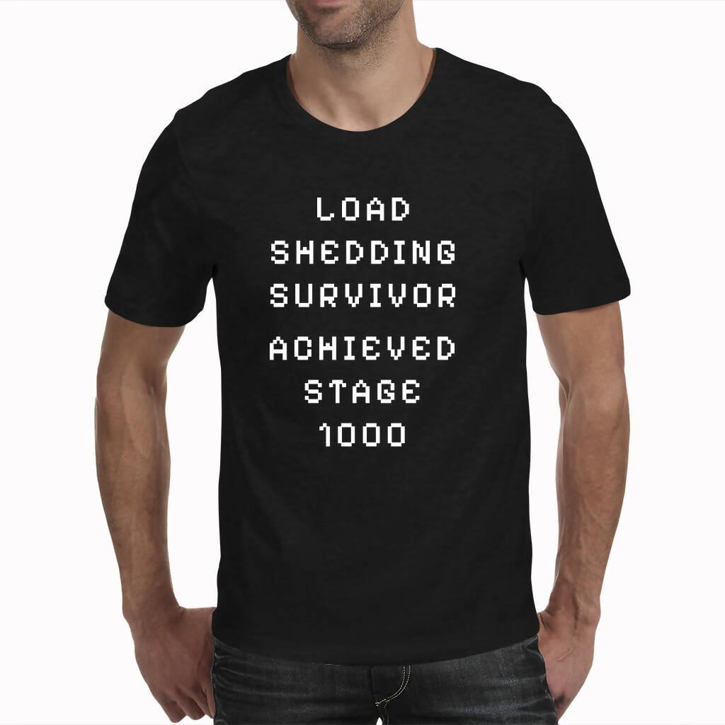 Load Shedding Survivor - Men Black T-Shirt (MemeDreamSA)