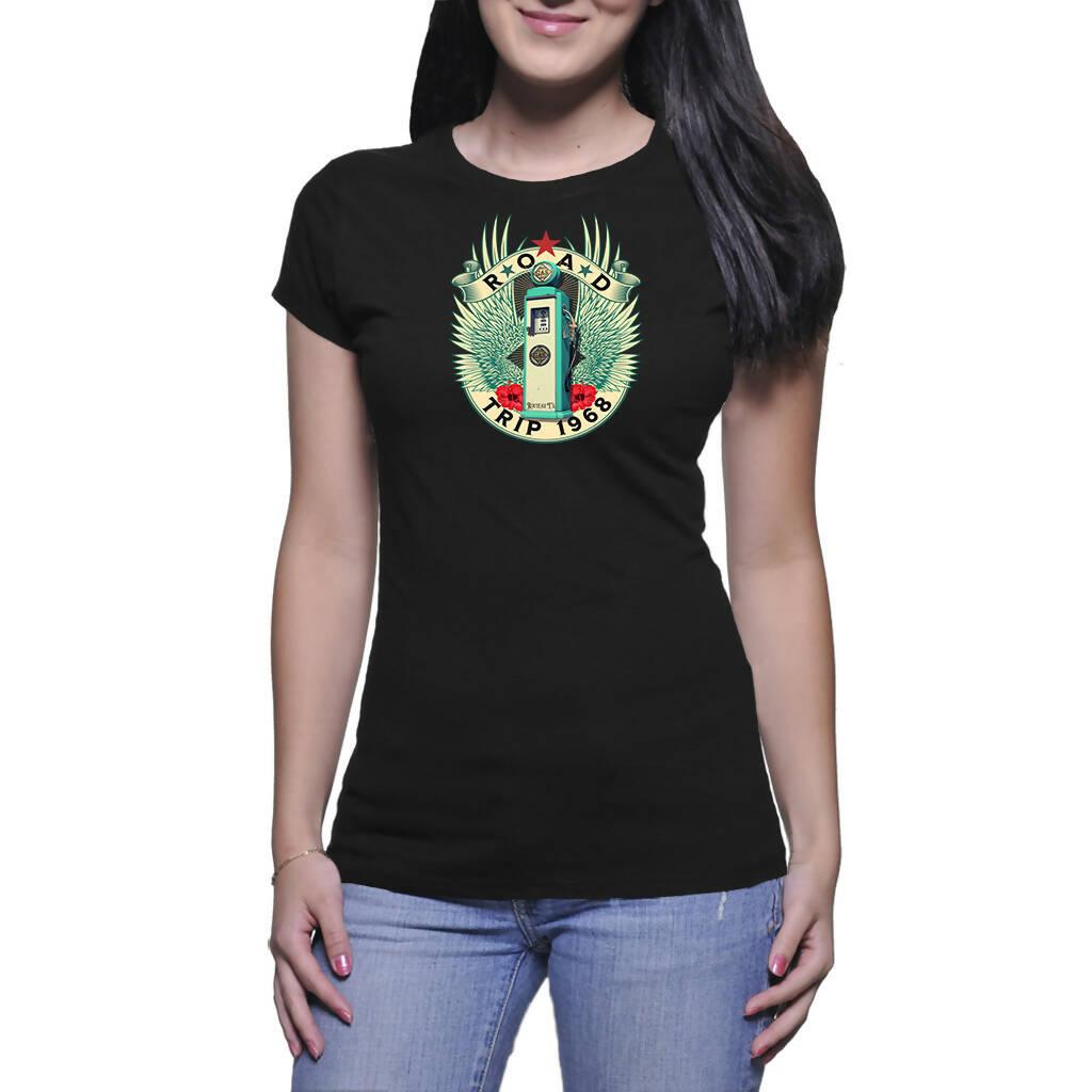 Road Trip 68 - Ladie's T - Shirt ( Route 62 T'S )