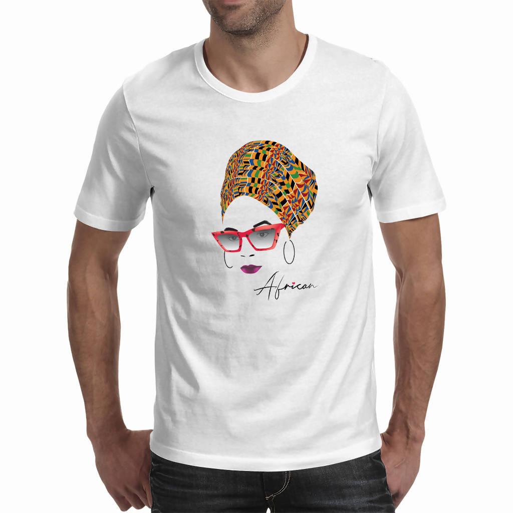 African Kente AfroQueen A4 - Unisex Men's T-shirt (PAGAwear)