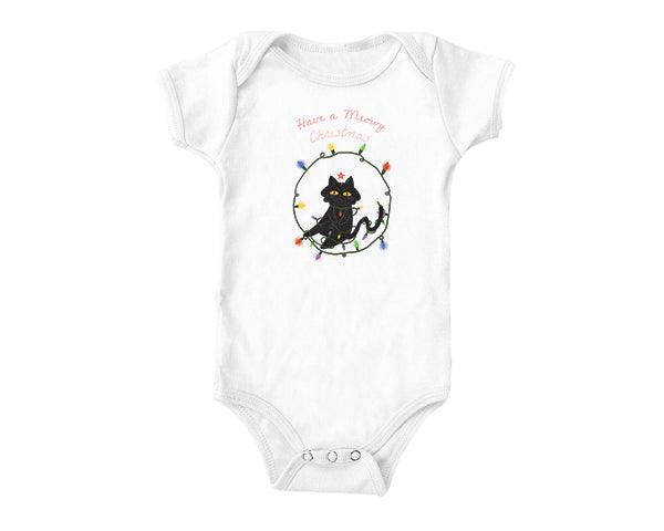 Funny Christmas Onesie | Have a Meowy Christmas (baby onesies)